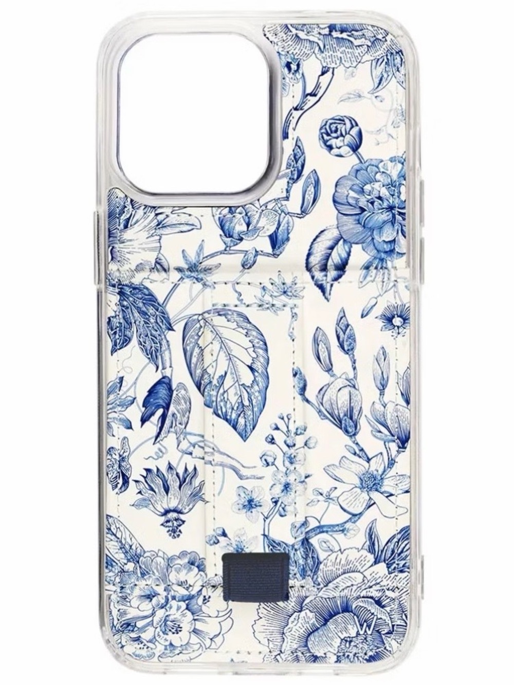 Walli Cases iPhone 14 Phone Case with Wallet and Finger Strap - Blue Willow